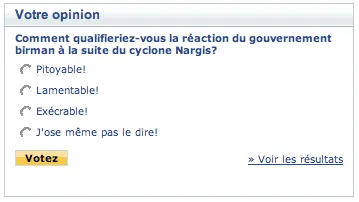 Sondage Yahoo orienté